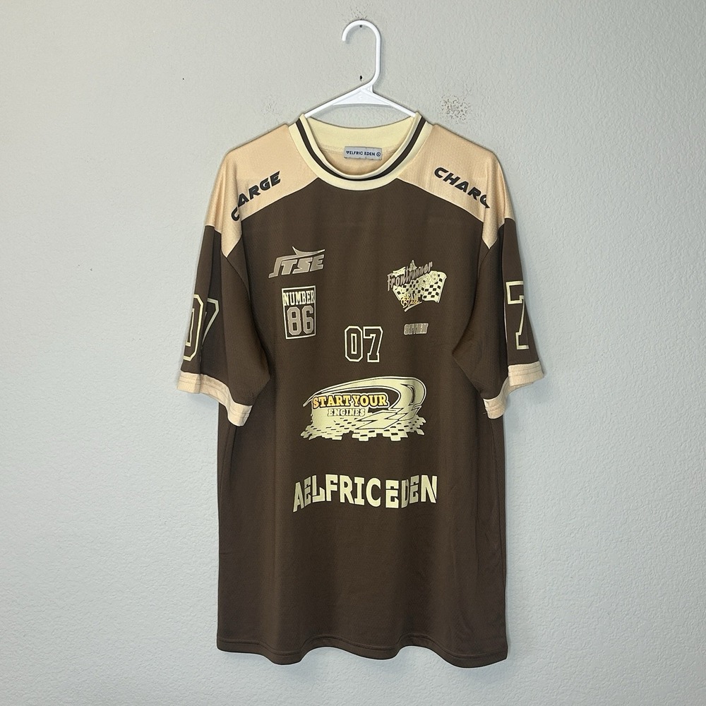 Aelfric Eden Contrast Color Soccer Racing Jersey Men's Size XL Streetwear